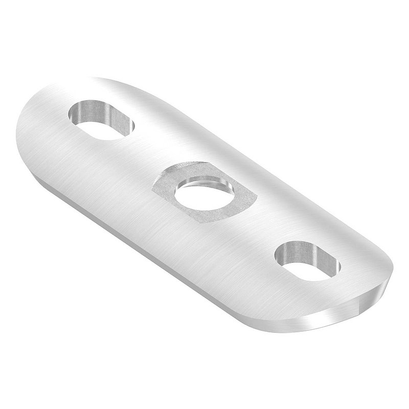 Plaque de raccordement de mains courantes, 42,4mm avec trous oblongs, V2A