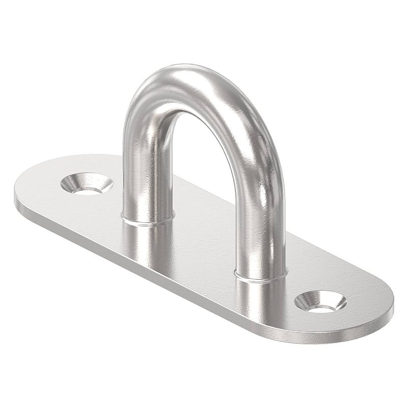Fixing eyelet with oval plate AISI316