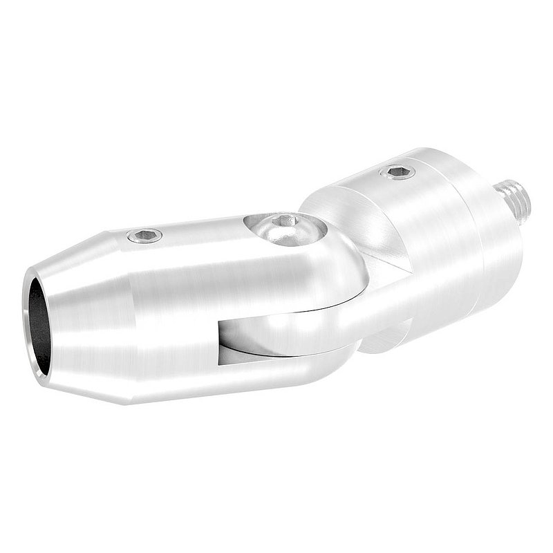 Support de lisse transversale + articulation à insérer en extr., p. tube 42,4mm, perçage 12,2mm, V2A