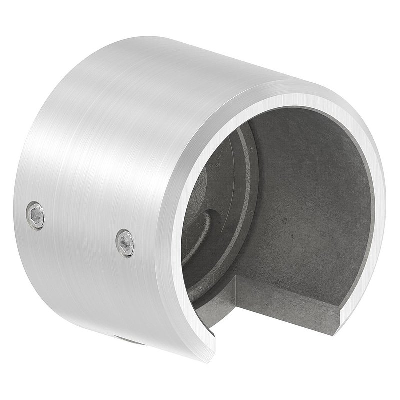 Embase murale pour tube à fond de gorge Ø 42,4mm, gauche, V4A