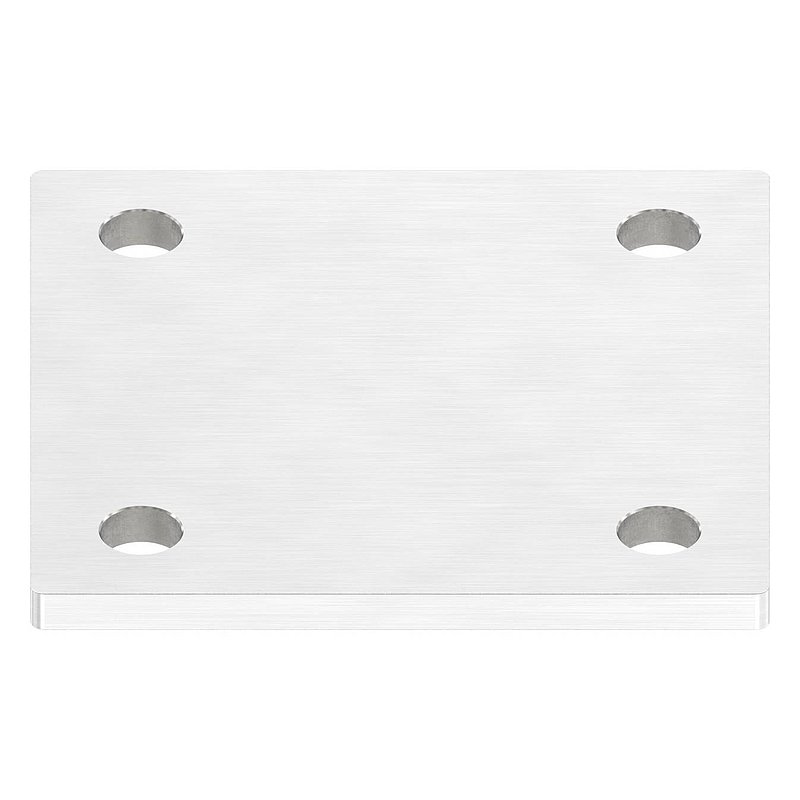 Anchor plate, 100x100x6mm, with longitudinal grinding, AISI316