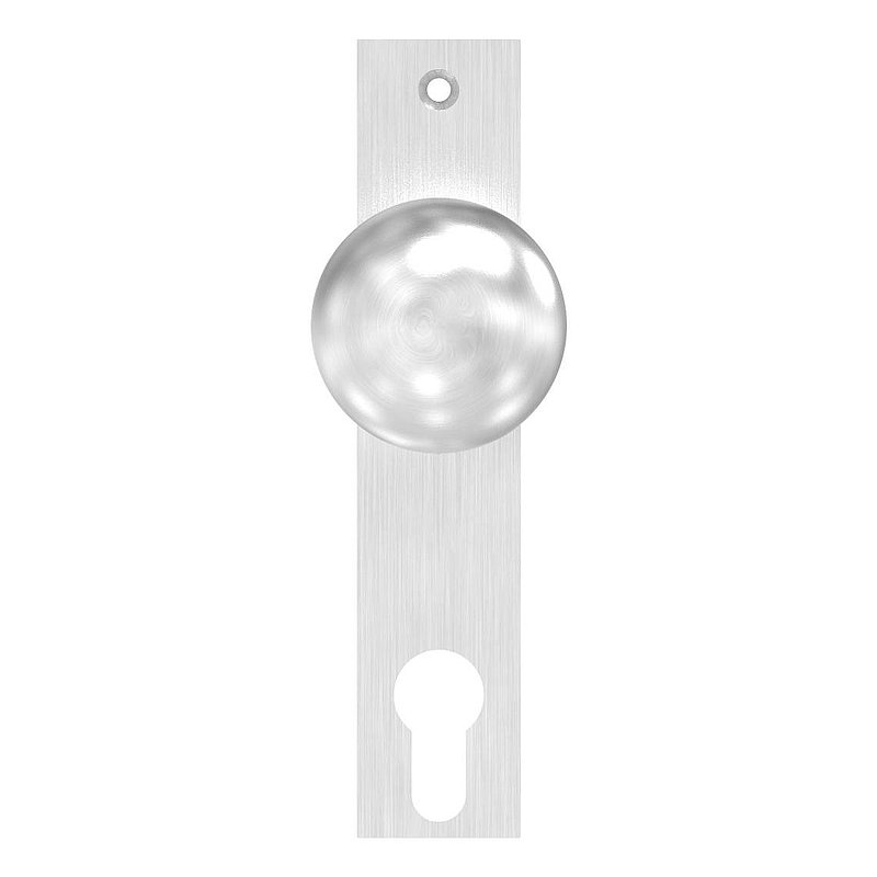 Door knob, Ø 50mm, with long backplate, AISI304