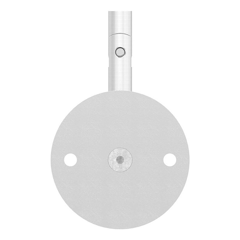 Handrail bracket with joint, top internal thread M6 (round plate and bracket screwed together), AISI