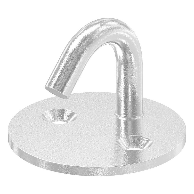 Fixing eye/hook with round plate AISI316