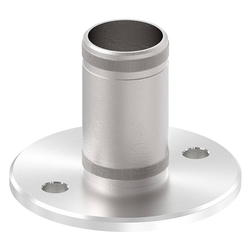 Wall and floor anchor with knurling, for tube 42.4x2.5mm, AISI304