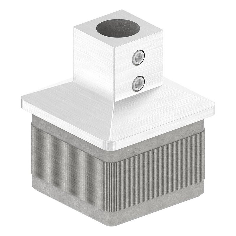 Stopfen für 40 x 40 x 2,0mm mit Bohrung 12,2mm, V2A