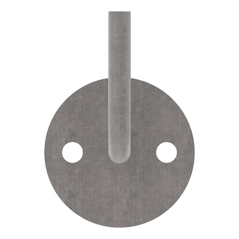 Handlaufträger mit Ronde flach, 80x6mm, Bügel Ø 12mm