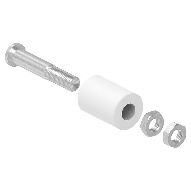 Galet de guidage Ø 40 x 60mm, filetage M16, V2A