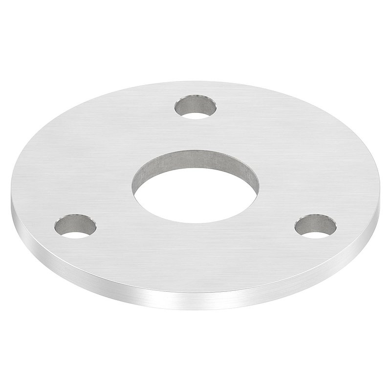 Plaque d'ancrage Ø 100x6mm, avec ponçage longitudinal, V2A