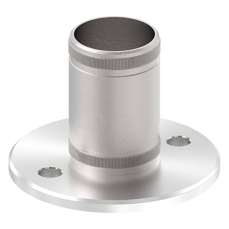 Wall and floor anchor with knurling, for tube 48.3x2.5mm, AISI304