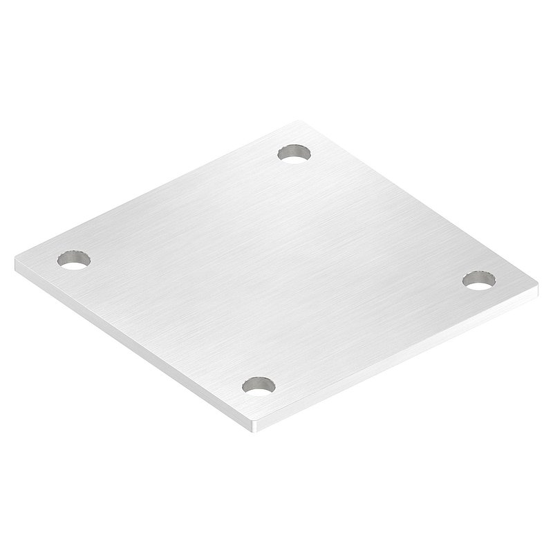 Anchor plate, 150x150x6mm, with longitudinal grinding, AISI304