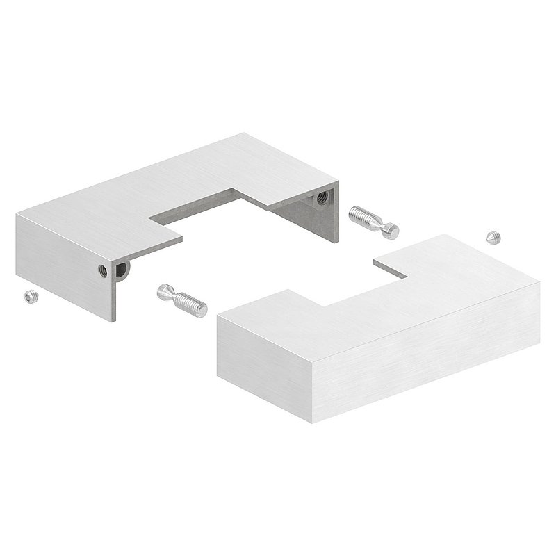 Rosace de recouvrement, 109x109x25mm, carré, en deux parties, V2A