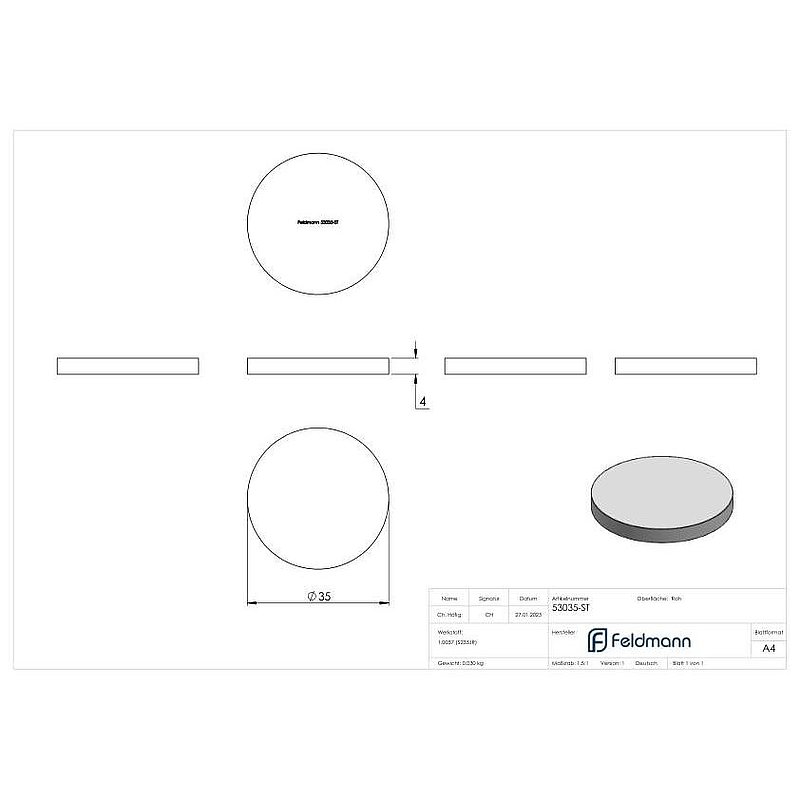 Ronde 35x4mm