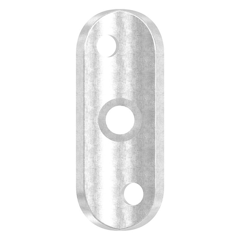 Handrail connection plate S235JR, pipe connection 33,7mm, offset holes