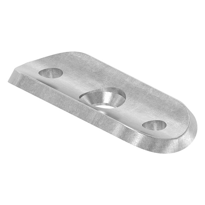 Handrail connection plate S235JR, pipe connection 33.7mm