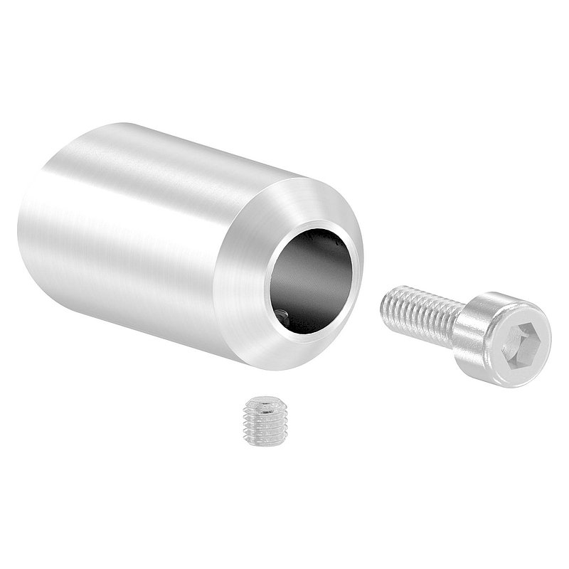 Querstabhalter zum Stoßen, Bohrung Ø 12,5mm, Anschluss 42,4mm, V2A