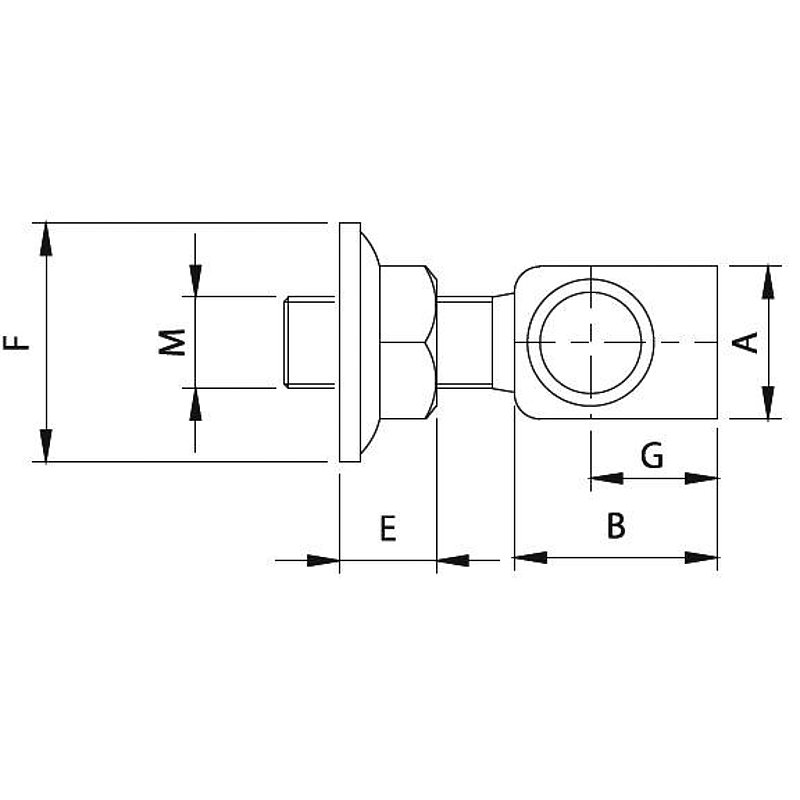 Door hinge M20, galvanised