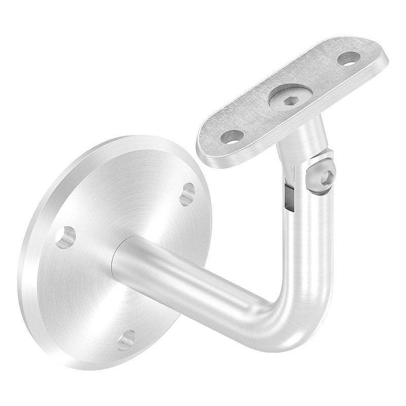 Handrail bracket with joint, handrail connection plate tube 42.4 mm (round plate and bracket screwed