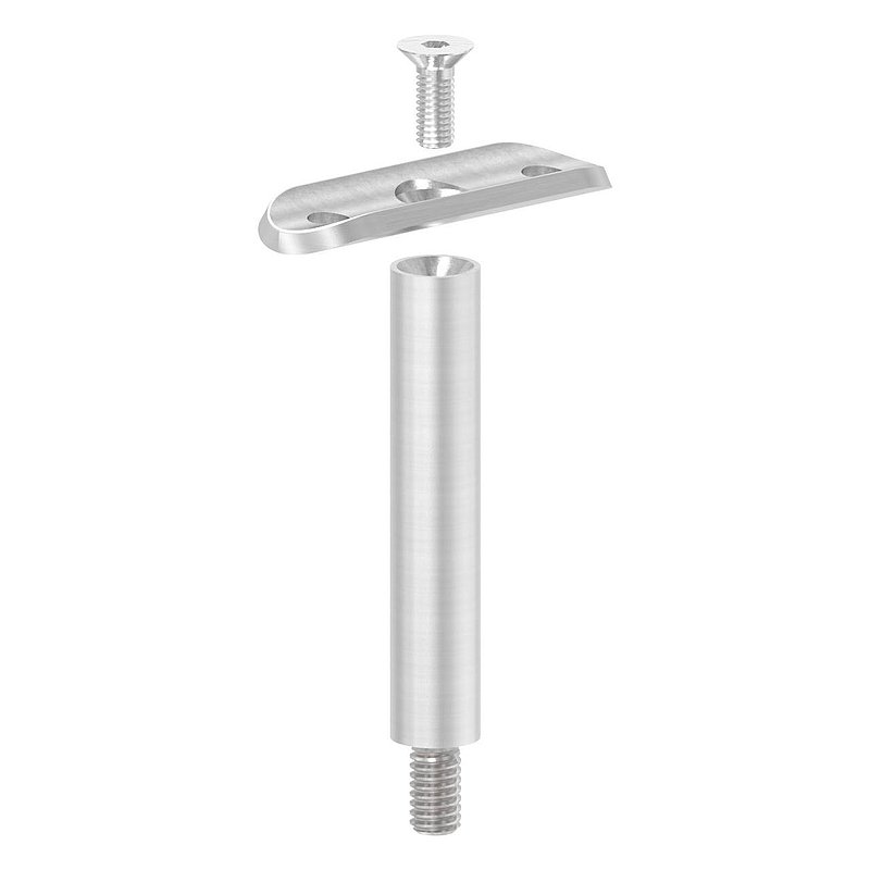 Stift Ø 14mm mit Handlaufanschlussplatte für Rohr 33,7mm, V2A