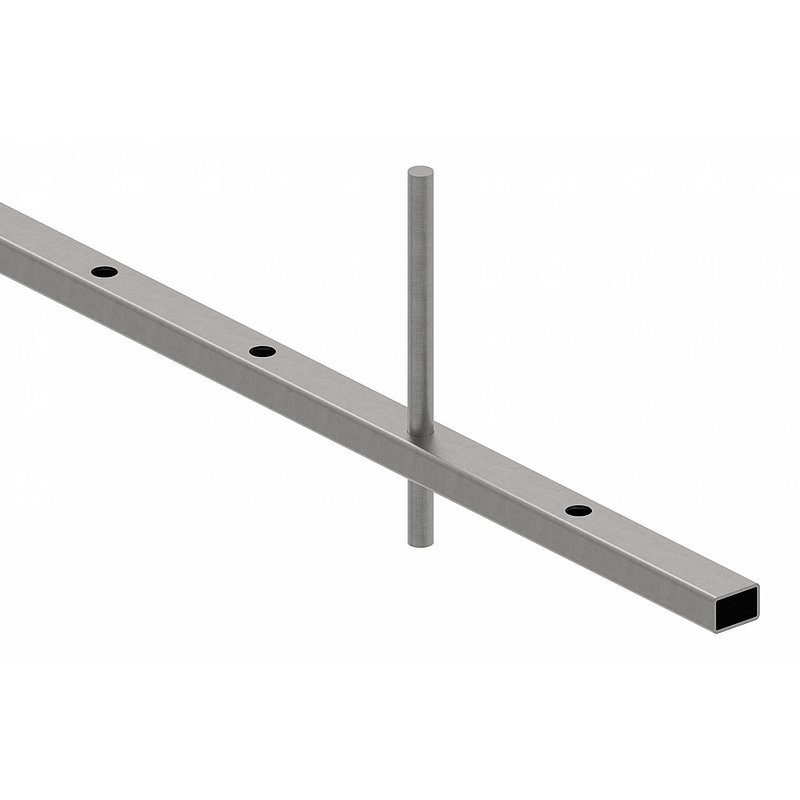 Rechteckrohr 30x20x2mm, Löcher für Ø 12mm mit Abstand Mitte-Mitte 120mm, L: 3000mm