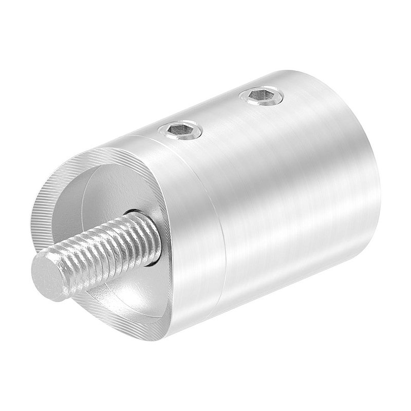 Querstabhalter für 42,4mm Rohr, Sackloch links 12,2mm, V2A