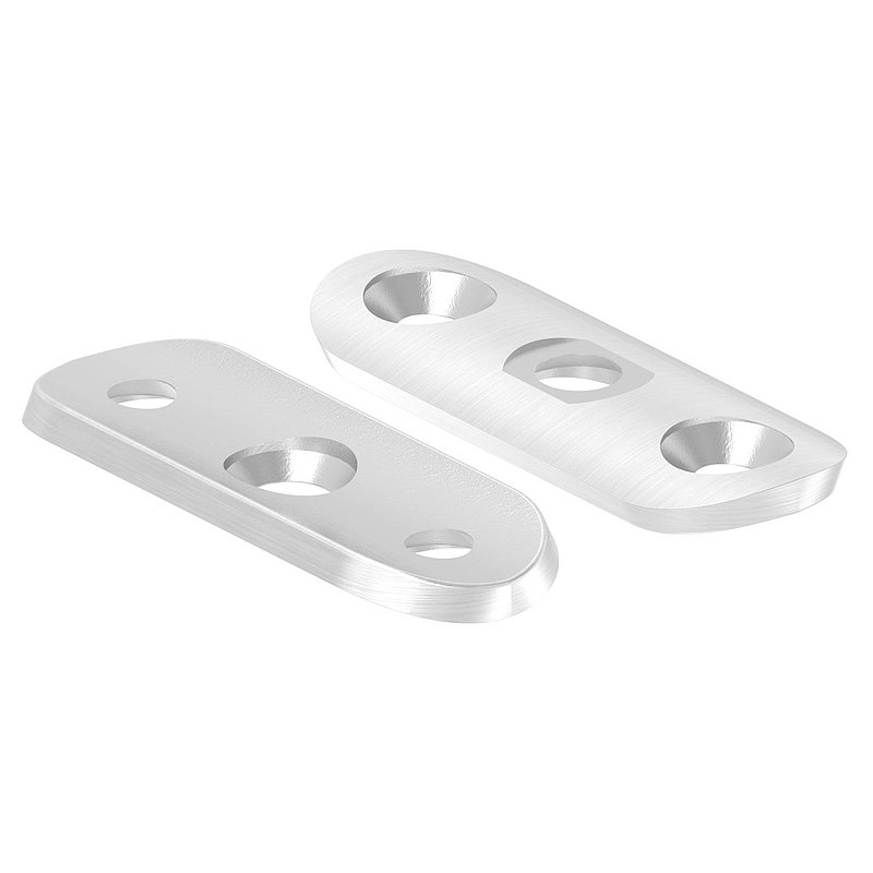 Plaque de raccordement de mains courantes, 48,3mm, perçages fraisés, V2A