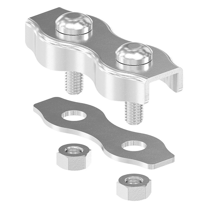 Duplex clamps for rope 6mm, AISI316