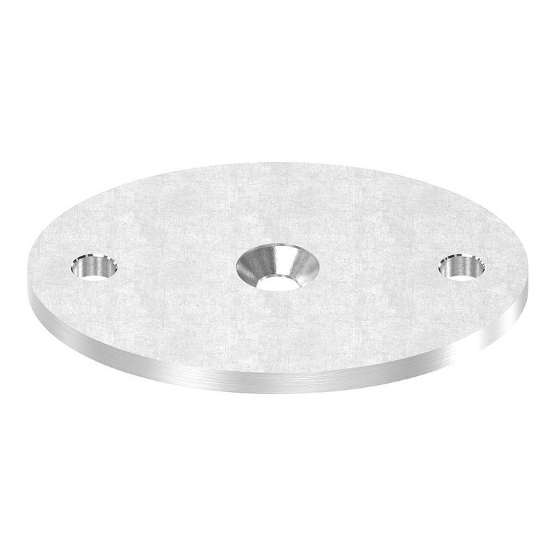 Oval disc, 75x55x4mm, with longitudinal grinding, AISI304
