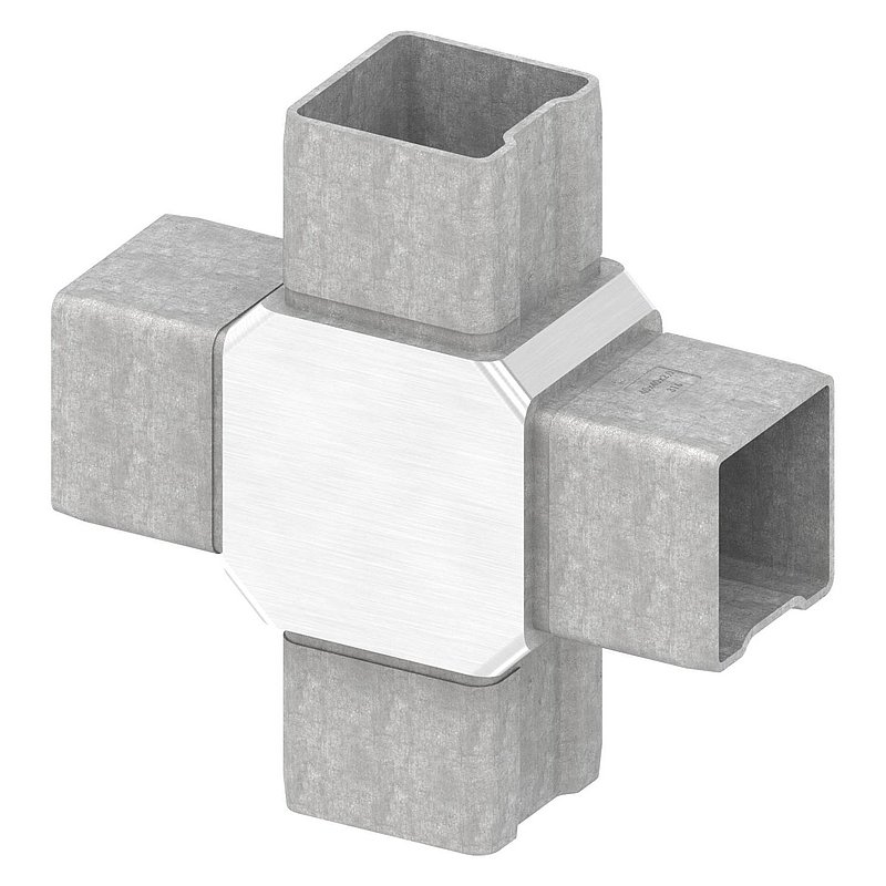 Connector for tube 40x40x2.00mm, AISI316