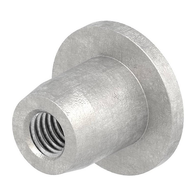Hülsenmutter mit Flachkopf und ISK, M5, V2A