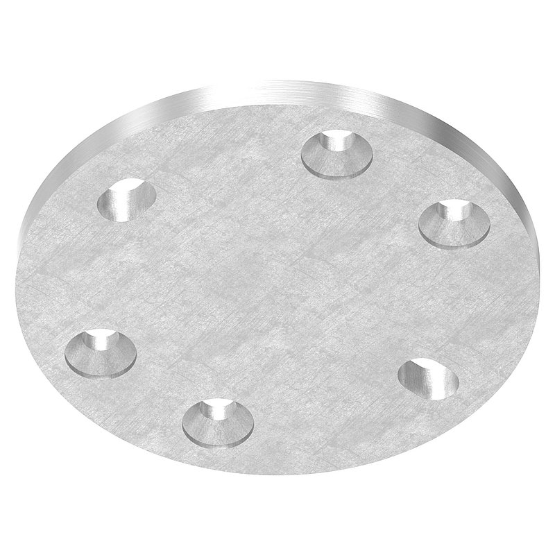 Ankerplatte, 120x10mm, für Spannringe, V2A