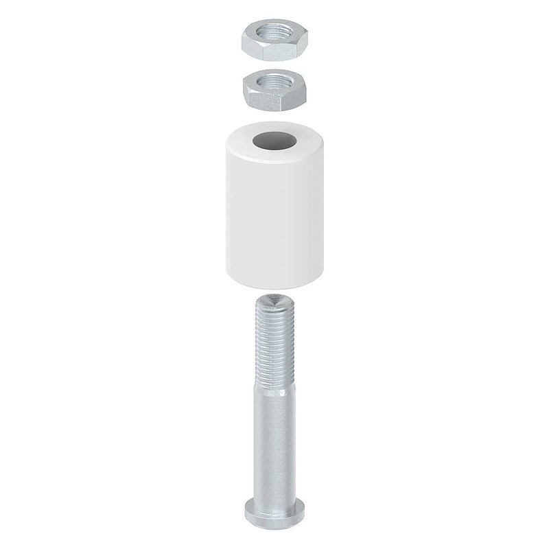 Führungsrolle Ø 40 x 60mm, Gewinde M16, verzinkt