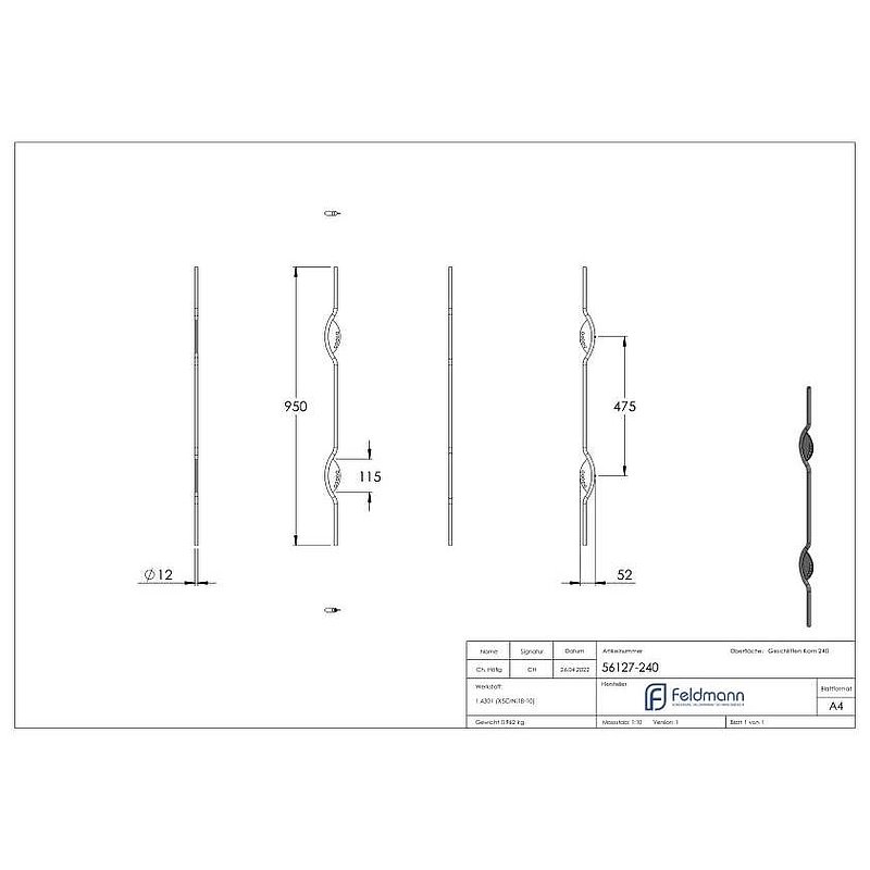 Designstab, V2A