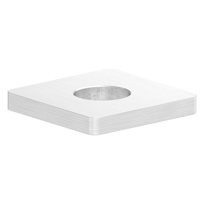 Push-in cap for square tube 30x30 with hole, AISI304