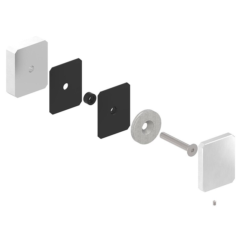 Point de fixation angulaire 63x78mm, droit, V2A