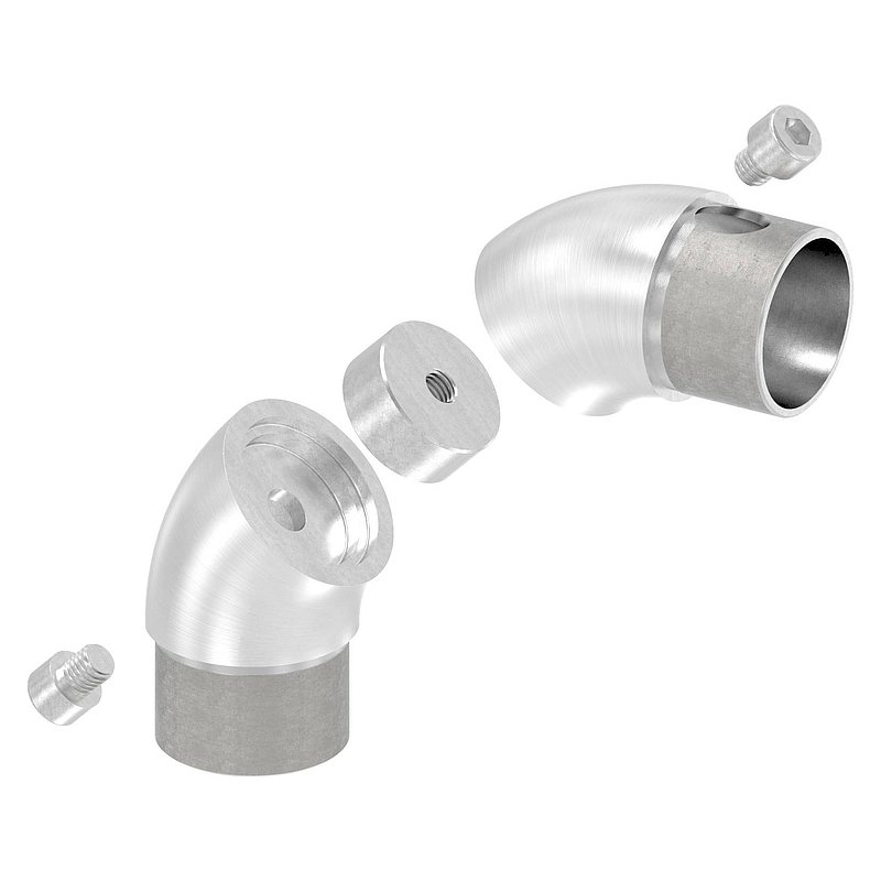 Tube coudé à 90°, réglable, pour tube Ø 42,4x2,0mm, V4A