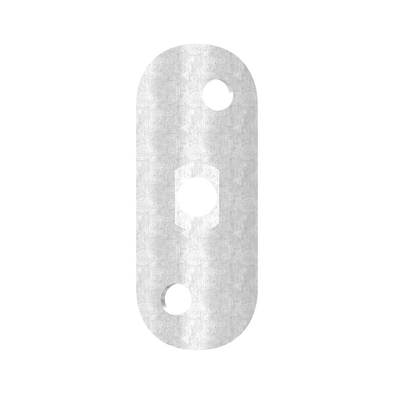 Handrail connection plate S235JR, pipe connection 33,7mm, offset holes