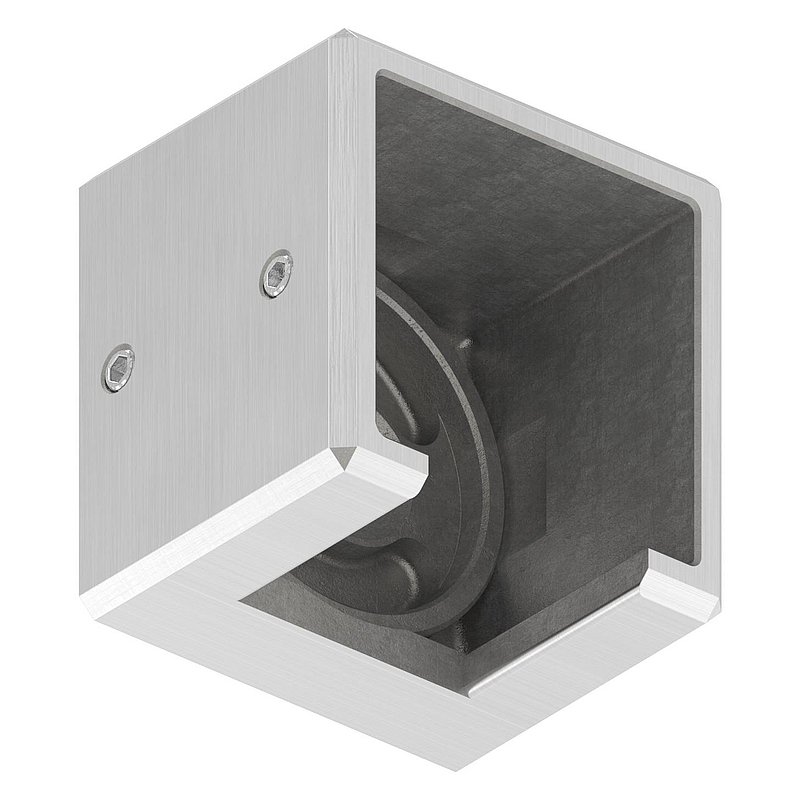 Wall mounting for 40x40mm square groove, left, AISI316