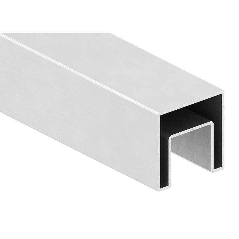 Square grooved tube, 40x40x1.5 mm, L: 6000mm, AISI316