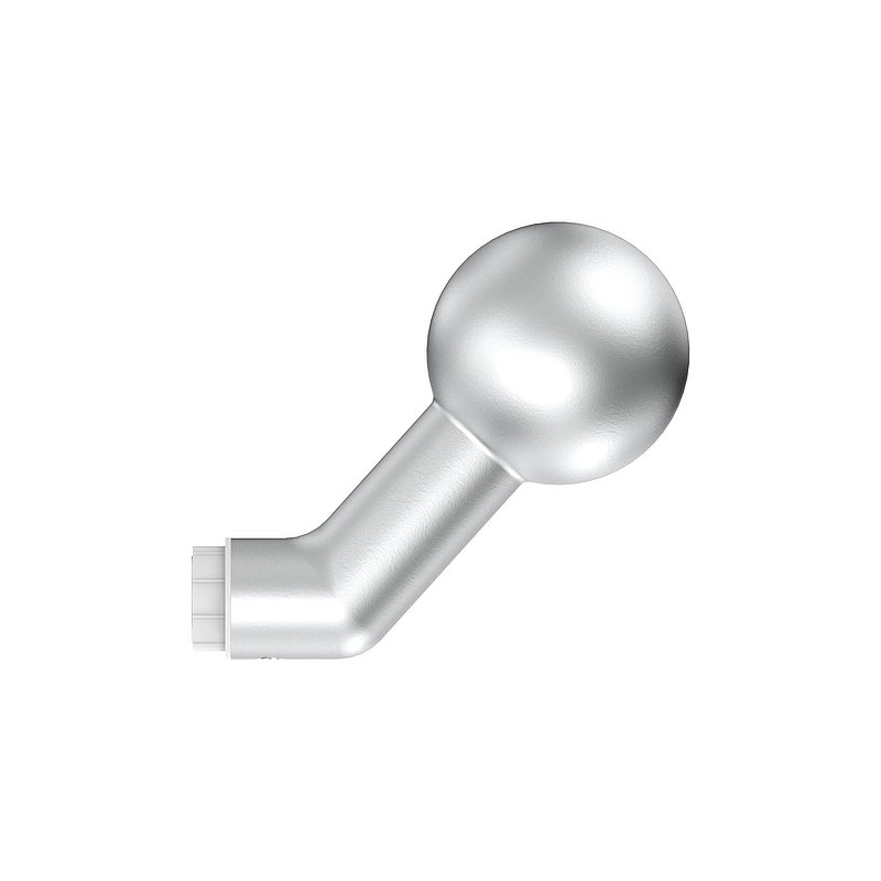 Poignée de porte boule fixe coudée