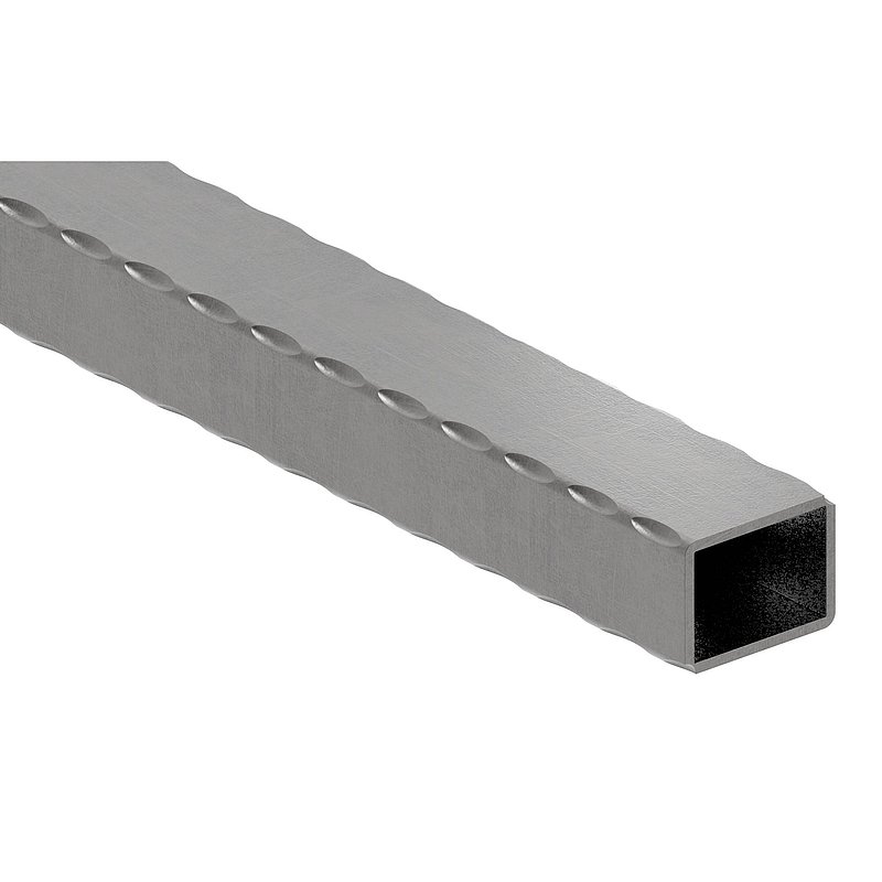 Rechteckrohr 40x30x2,5mm, L: 3000mm, gehämmert