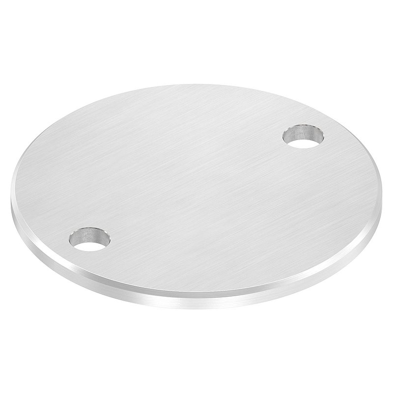 Anchor plate Ø 120x6mm, with longitudinal grinding and chamfer, AISI304