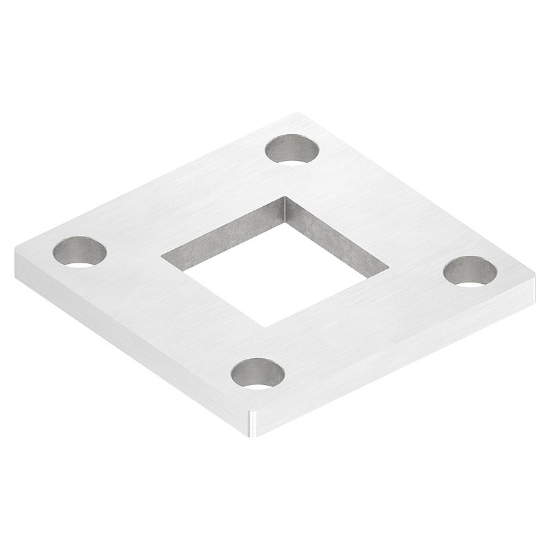Anchor plate, 92x92x8mm, with longitudinal grinding, AISI304