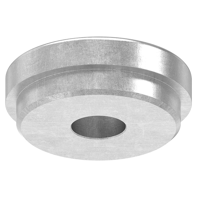 Stahlkappe leicht gewölbt für Rohr 42,4 x 2,5mm mit Bohrung 12,3mm
