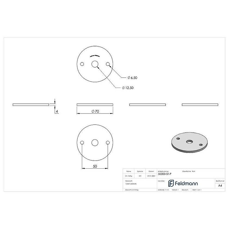 Ronde 70x4mm