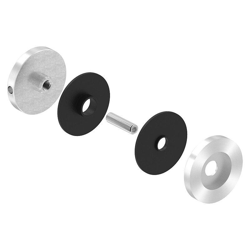 Glaspunkthalter Ø 52 mm, passend zu Brenk-Halter, ALU