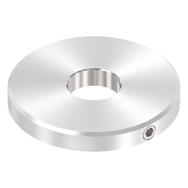 Cover disc 40x5mm, with round grinding and chamfer, bore 12.3mm, AISI304