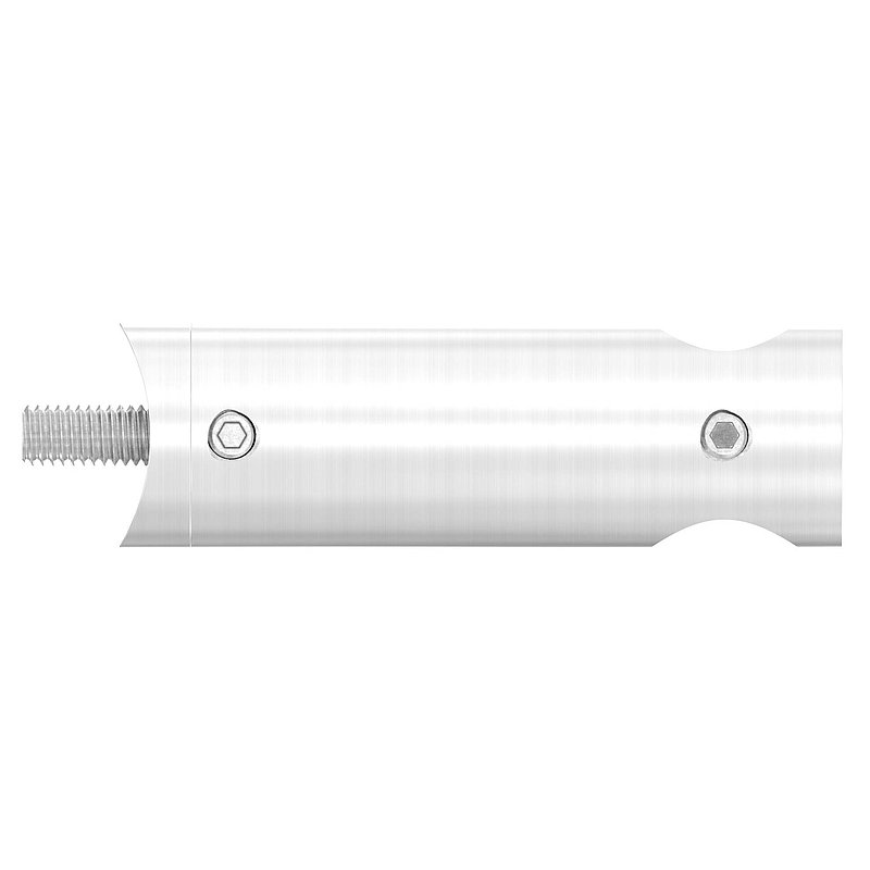Querstabhalter verlängert, mit Durchgangsbohrung für 42,4mm Rohr, 14,2mm Bohrung, V2A
