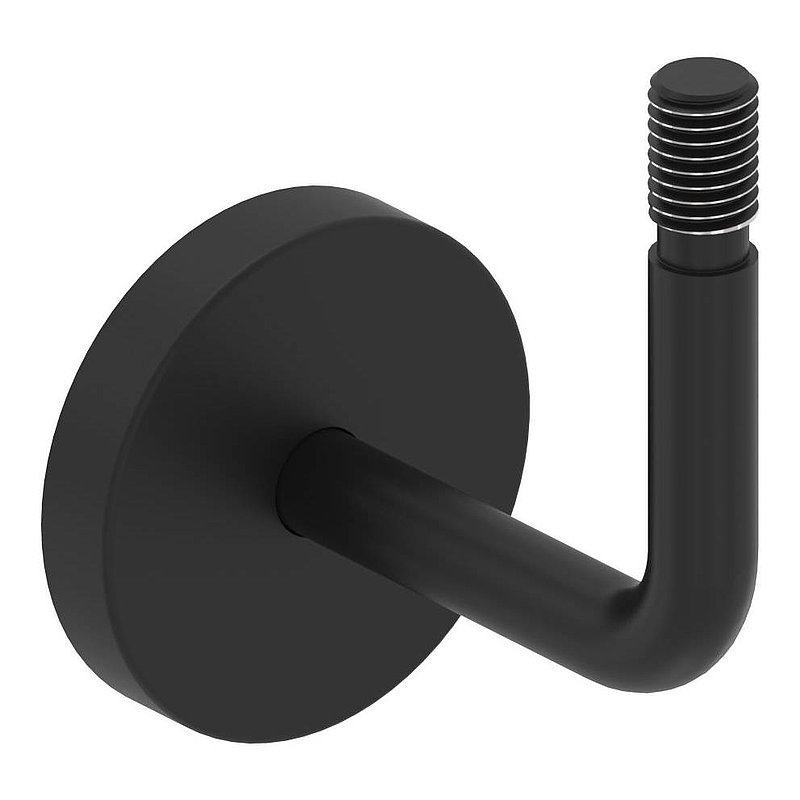 Handrail bracket external thread incl. cover rosette, AISI304, RAL 9005 matt