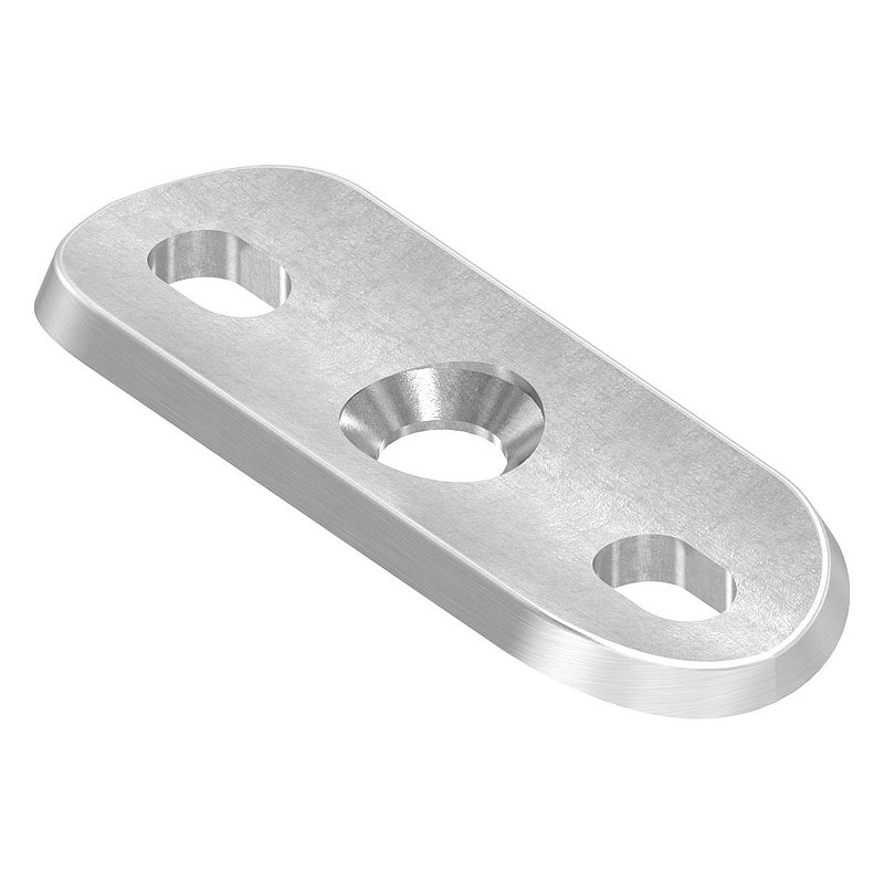 Plaque de raccordement de mains courantes, 42,4mm avec trous oblongs, V2A